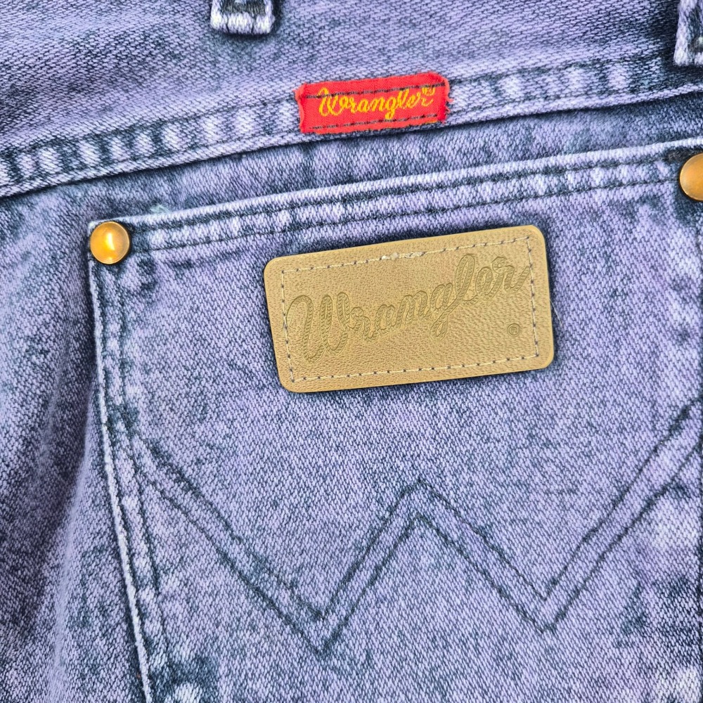 Vintage Wrangler 14MWZAP Purple Acid Wash Jeans High Rise Straight Leg USA 31x34 - Picture 5 of 8